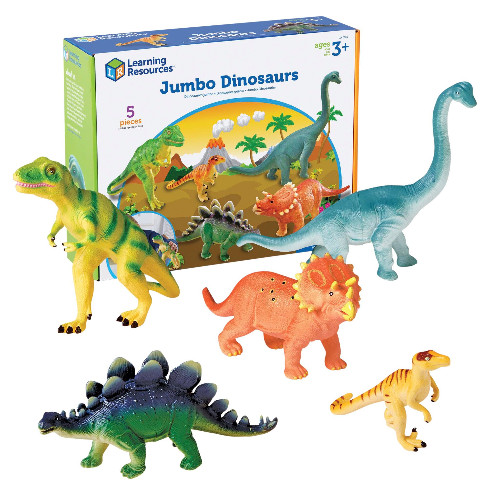Learning Resources Assorted Jumbo Dinosaurs, Set of 5 1290860